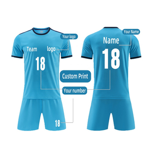Camiseta de fútbol de secado rápido personalizada al por mayor, ropa de fútbol de manga corta de malla de poliéster transpirable - Product Image 1