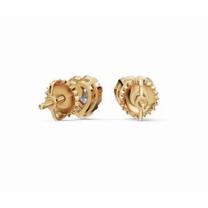 Boucles d'oreilles clous en or 18 carats de haute qualité avec halo de petits cœurs en diamant, bijoux de laboratoire, vente en gros B2B, exportation - Product Image 3