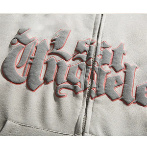 Pull 400gsm de haute qualité sweat à capuche zippé en éponge française pour la saison d'hiver Logo personnalisé broderie graphique sérigraphie solide - Product Image 3