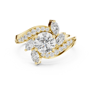 Bijoux dorés Chroma Bague de mariage 10K pour femme avec grosse pierre - Product Image 6