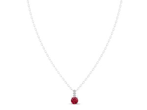 REYES Wholesale Price <b>14K</b> 18K Solid <b>Gold</b> GRA Certified Moissanite Jewelry Round Cut 0.84 Carat Ruby Gemstone Pendant <b>Necklaces</b> - Product Image 4