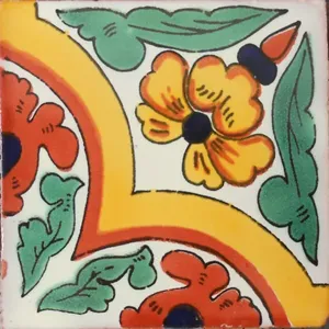 Azulejos de cerámica mexicana de Talavera hechos a mano, 25 uds., porcelana esmaltada para dormitorio, sala de estar, azulejos interiores pulidos, aplicación C052 - Product Image 1