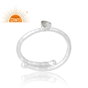 Anillo de piedras preciosas de Aguamarina Natural de Plata de Ley 925, joyería personalizada para mujer, regalo para ella - Product Image 1