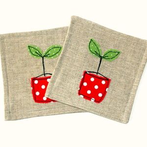 Classic Design Bottlefly Print Square Shape Soft Cloth Elegant Linen <b>Coaster</b> for Home Restaurant <b>Table</b> <b>Coaster</b> - Product Image 6