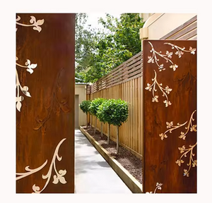 Panel Decorativo para Valla de Jardín, Escultura de Acero Corten con Corte Láser, Valla de Jardín de Hierro Metálico Personalizada para Exteriores, 1.50 de Alto - Product Image 2