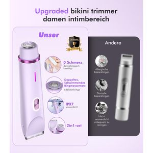 Tondeuse Intime Sans Douleur pour Femme, Épilateur Visage et Corps, Tondeuse Ligne Bikini, Comprend une Tondeuse Sourcils pour Usage Domestique - Product Image 4