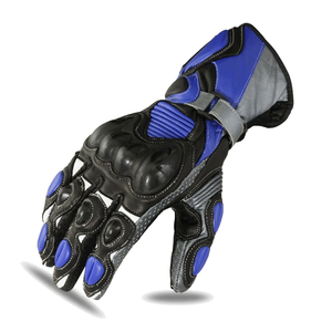 Custom Biker Touring Puro Negro Genuino Cuero de vaca Impermeable Transpirable Invierno Moto Racing Guantes Unisex - Product Image 5