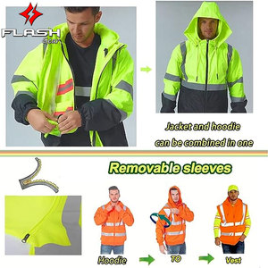Chaquetas DE TRABAJO atléticas personalizadas de gran tamaño con capucha al por mayor OEM personalizable de alta visibilidad sudaderas con capucha - Product Image 6