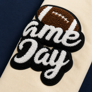 SINEWY SPORTS <b>Men's</b> Navy Varsity <b>Jacket</b> Embroidered Patch Design Preppy Style Cotton Shell Regular Fit Autumn Wear - Product Image 5