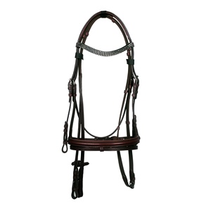 บังเหียนหนังม้าสีดำดีไซน์เรียบง่ายบังเหียนม้าบังเหียนหนังสีดำบุนวม - Product Image 3