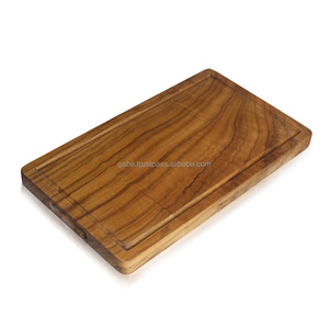 Tabla de cortar de madera de teca personalizada con inserto de mango ancho 40 cm x 23 cm - Product Image 1