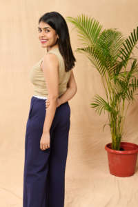 Top corto acanalado Beige estirable de gran venta, calidad superior personalizable para pedidos a granel, ropa informal de verano - Product Image 3