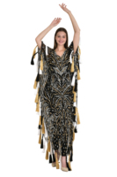 Lux Dames Mode Vêtements Club Wear Fabricants de Vêtements Élégant Col en V Robes Décontractées pour Femmes Lourde Broderie Robe de Travail