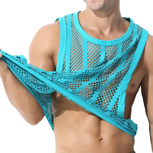 Custom Men's <b>Mesh</b> Tank <b>Top</b> OEM Fitness Vest for Training And Running <b>Mesh</b> Workout Tank <b>Tops</b> for Men - Product Image 3