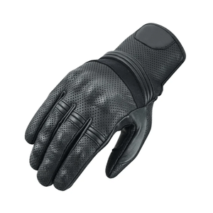 Guantes de cuero de vaca perforados con pantalla táctil para motocicleta con protección para nudillos - Product Image 4