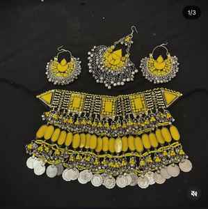 Fashionable Lightweight Afghan Kuchi Tribal Vintage Jewelry Sets Afghani Necklace Earrings for Adults <b>Wedding</b> <b>Anniversary</b> Gifts - Product Image 5