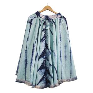 Women's <b>Boho</b> Summer <b>Skirt</b> Elastic Waist Breathable Indigo Tie-Dye Prints Hippie Casual Style - Product Image 5