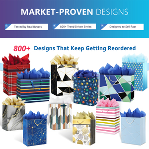 Thanh lịch bao bì vàng lá dòng sang trọng màu tím đá cẩm thạch giấy Quà Tặng Túi mua sắm túi - Product Image 3