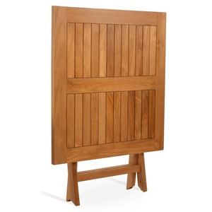 Table à manger carrée en bois moderne avec chaise en rotin Mobilier d'extérieur de couleur naturelle pour hôtels et villas - Product Image 5