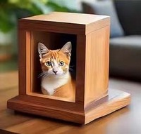 Urnes de crémation en bois faites à la main de style américain de haute qualité pour les cendres de chat et de chien Urnes funéraires en gros pour animaux de compagnie