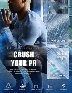 Lo último de 2025, protector para sarpullidos para hombres de alta calidad, Spandex/nailon, transpirable, duradero, de manga completa, ropa deportiva profesional para 4 estaciones - Product Image 6