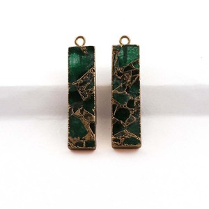 Precio al por mayor de plata esterlina, Conector de piedras preciosas, bisel de cobre turquesa con conector de piedras preciosas de fabricación chapado en oro - Product Image 5