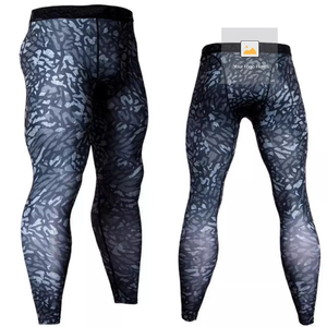 Leggings de compression unisexes à taille élastique personnalisés pour le BJJ, les arts martiaux, la lutte, le grappling, le MMA, le Jiu-Jitsu, séchage rapide à l'avant - Product Image 5