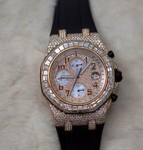 นาฬิกาอะนาล็อกสแตนเลสสตีลจากผู้ส่งออกอินเดียประดับเพชรเพชรแบบฮิปฮอป Bling เย็นดีไซน์ใหม่ - Product Image 6