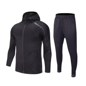 Two Piece Men Sport Set Fitness Jacket Jogger Pants Gym Clothes 100% Polyester zipper Track Suit for Man - Product Image 4