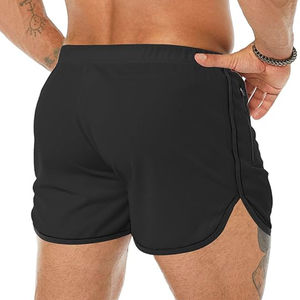 Compression Workout <b>Short</b> with Pocket for <b>Men</b> Plus Size OEM Wholesale Custom Sportswear Workout <b>Black</b> Color Plain Athletic <b>Short</b> - Product Image 2