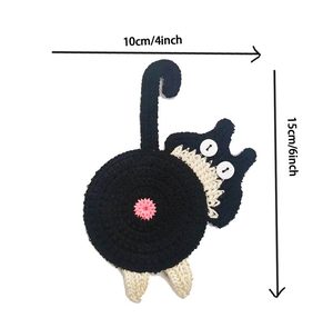 Knitted Modern Reusable Rectangle Cat Butt <b>Coaster</b> Handmade Soft Clay Heat Resistant Table <b>Coaster</b> - Product Image 4