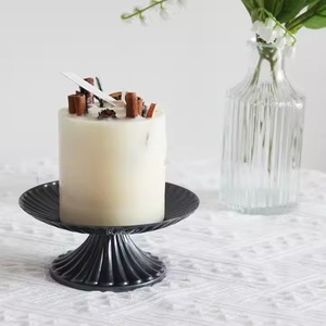 Candelabro moderno de metal a rayas negras, candelabro de mesa decorativo para Pascua y cumpleaños - Product Image 1