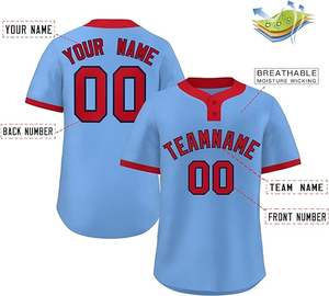 Venta al por mayor de fábrica, uniforme de Béisbol Juvenil para hombres, impresión personalizada, manga larga, camiseta de béisbol personalizada para hombres - Product Image 4