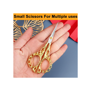 Ciseaux de broderie vintage LIVER FORT INDUSTRIES en acier inoxydable doré de haute qualité avec poignée ergonomique, tranchants pour le bricolage et l'artisanat – Grande vente - Product Image 2