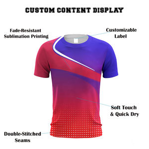 Conception personnalisée de sublimation solide T-Shirt respirant à séchage rapide léger tricoté écologique sportif vêtements d'équipe de fitness OEM - Product Image 3