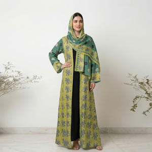 Premium Weightless Digital Print Open Front Breathable Summer Wedding Abaya Scarf <b>Long</b> Cardigan Muslim Ladies Flowy <b>Dress</b> - Product Image 1