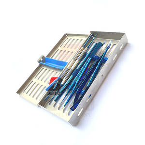 Kit de micro-tunnel parodontal chirurgical 8pcs Instruments dentaires bleus en titane - Product Image 6