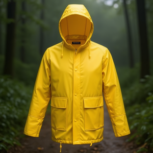 ASATEX Yellow PU Rain Jacket Lightweight and Durable <b>Raincoats</b> - Product Image 3