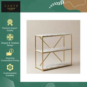 Elegant High Eco-Friendly Home Decor Compact Entryway Living Room Organizer Handcrafted Storage Luxury Gold Accented Marble - Product Image 2