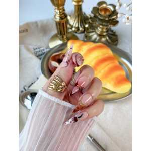 Crimson Sakura at Sunset Press on Nail Art - Product Image 4