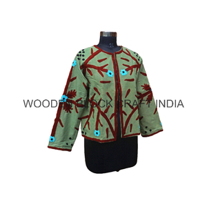 Hermoso Suéter de Punto de Algodón con Bordado Floral Suzani de Pato, Cuello Alto, Talla Única, con Botones, Transpirable y Ecológico para Mujer, Invierno - Product Image 5