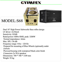 Haut-parleur pro Audio acoustique double 18, puissance Passive, caisson de basses, 3200 watts
