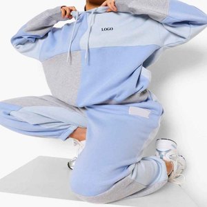 OEM Ensemble de jogging en tissu mélangé de coton doux et chaud en polaire confortable/Survêtement pour femmes Ensemble de survêtements de sport à blocs de couleurs personnalisés 2026 - Product Image 4