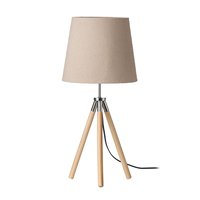 Lampe de table en bois moderne PineCraft International de qualité supérieure, avec trépied, éclairage LED électrique, AC 220V, abat-jour réglable personnalisé, hôtel