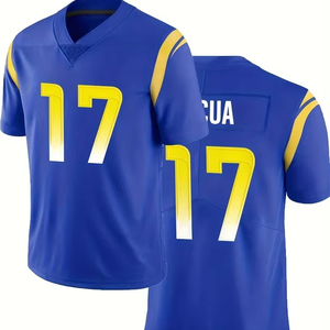 Maillot de football américain en polyester imprimé en 3D Maillot de football cousu avec nom de l'équipe Maillot de rugby respirant en maille - Product Image 1