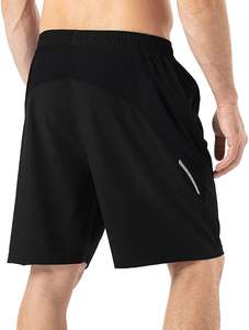 Pantalones cortos de entrenamiento deportivo de cintura media ecológicos para hombre, patrón sólido con cintura elástica para correr, Fitness y uso en el gimnasio - Product Image 4