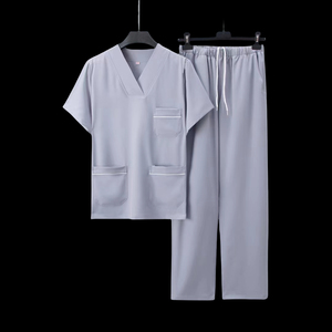Costumes de gommage médicaux d'été pour hommes en tissu jersey confortable Ensembles d'uniformes chirurgicaux pour les soins infirmiers Vêtements de médecin - Product Image 5