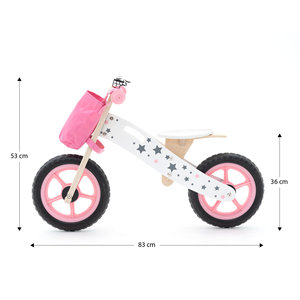 ROBINCOOL Vélo d'équilibre rose sans pédales pour enfants, réglable sur 3 hauteurs, avec roues d'équilibre - Product Image 4