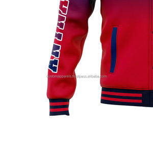 Custom <b>Varsity</b> <b>Jacket</b> Retro College Style Polyester Fleece Letterman Wear with Stand Collar Embroidery - Product Image 6