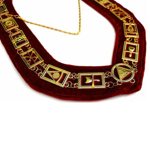 Masonic Royal Arch High Priest Apron Red with Collar & Jewel Cross-Stitch Embroidery <b>Crafts</b> Needlework & Chain Collars - Product Image 4